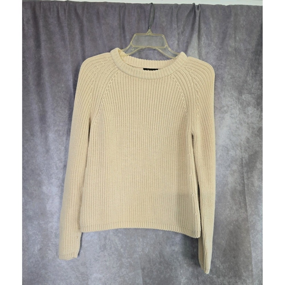 Quince Women 100% Organic Cotton Fisherman Crew Sweater Cream M